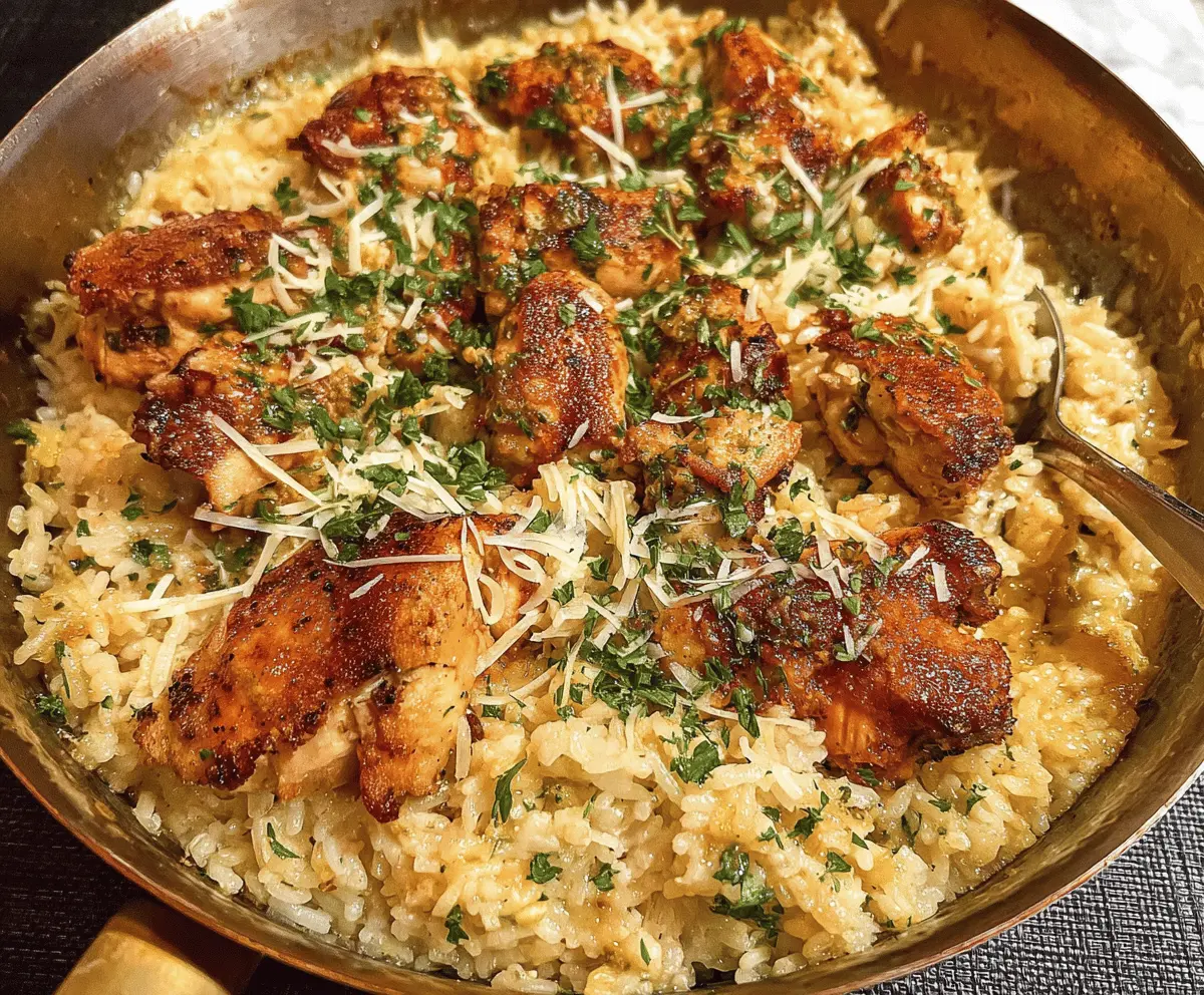 Easy One-Pan Garlic Parmesan Chicken and Rice
