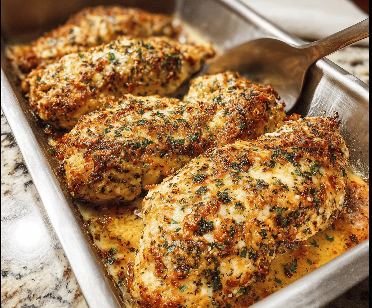 Easy Garlic Parmesan Chicken Bake Recipe