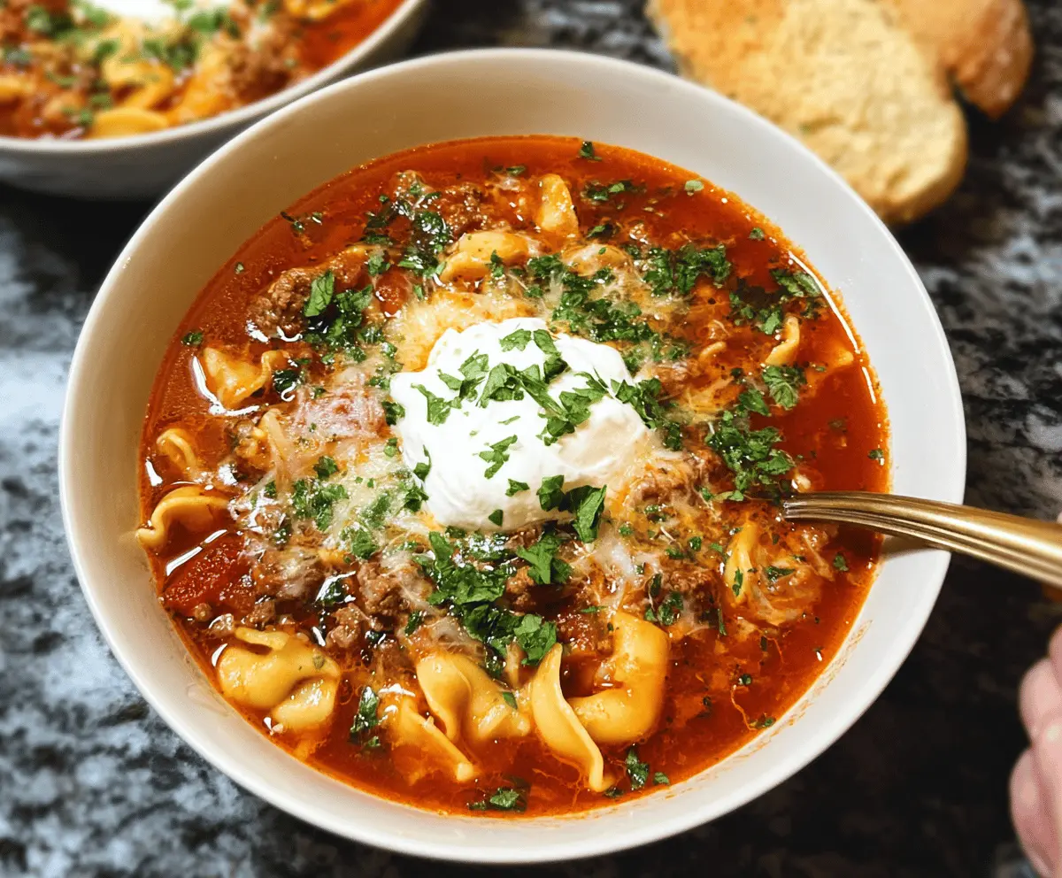 Easy Crockpot Lasagna Soup Recipe
