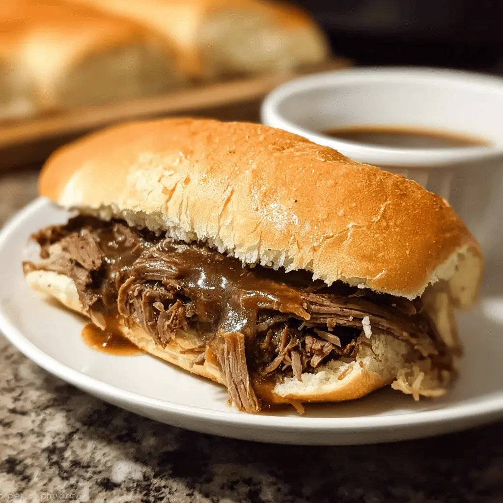 Easy Crockpot French Dip Sandwich Recipe