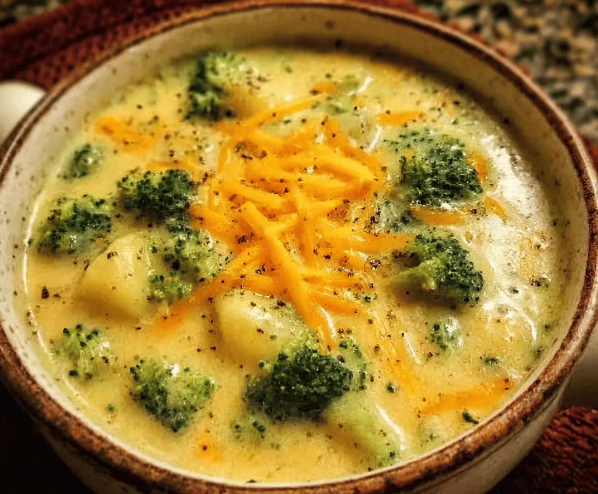 Easy Crock Pot Potato Broccoli Cheddar Soup