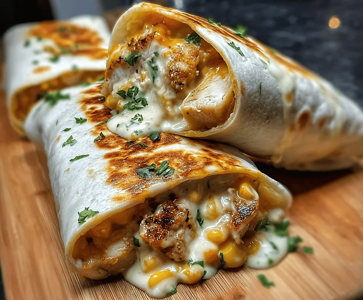Easy Cheesy Garlic Chicken Wraps Recipe