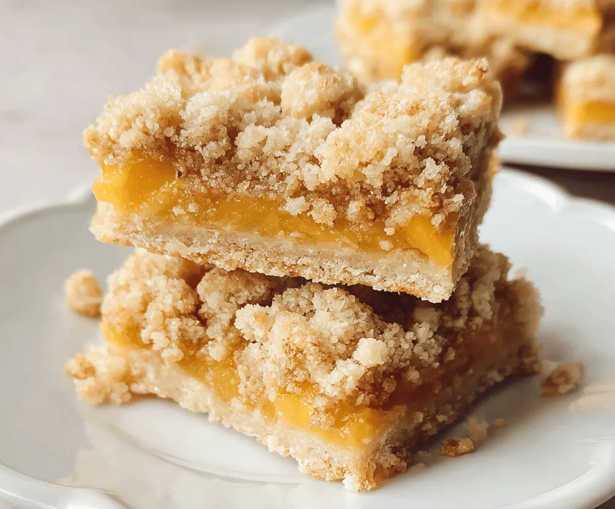 Easy Peach Crumble Bars Recipe for Summer