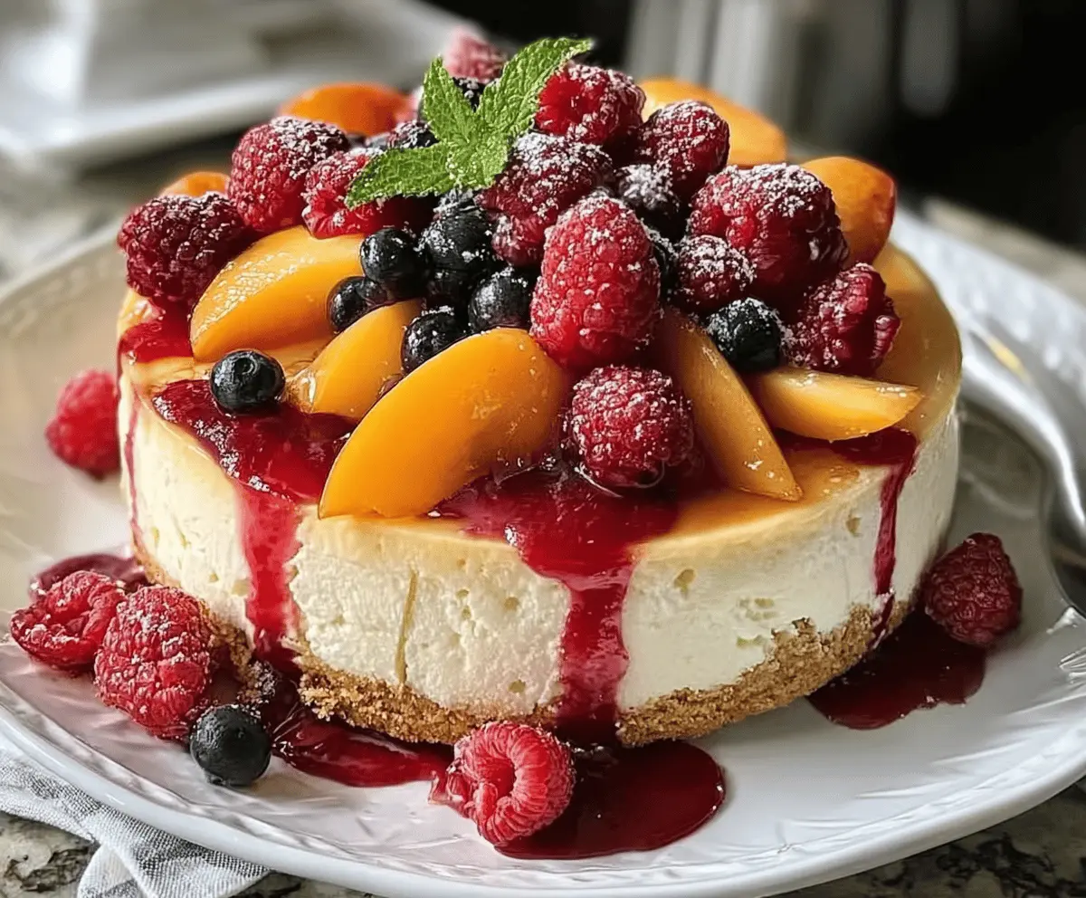 Summer Berry and Peach Cheesecake Recipe