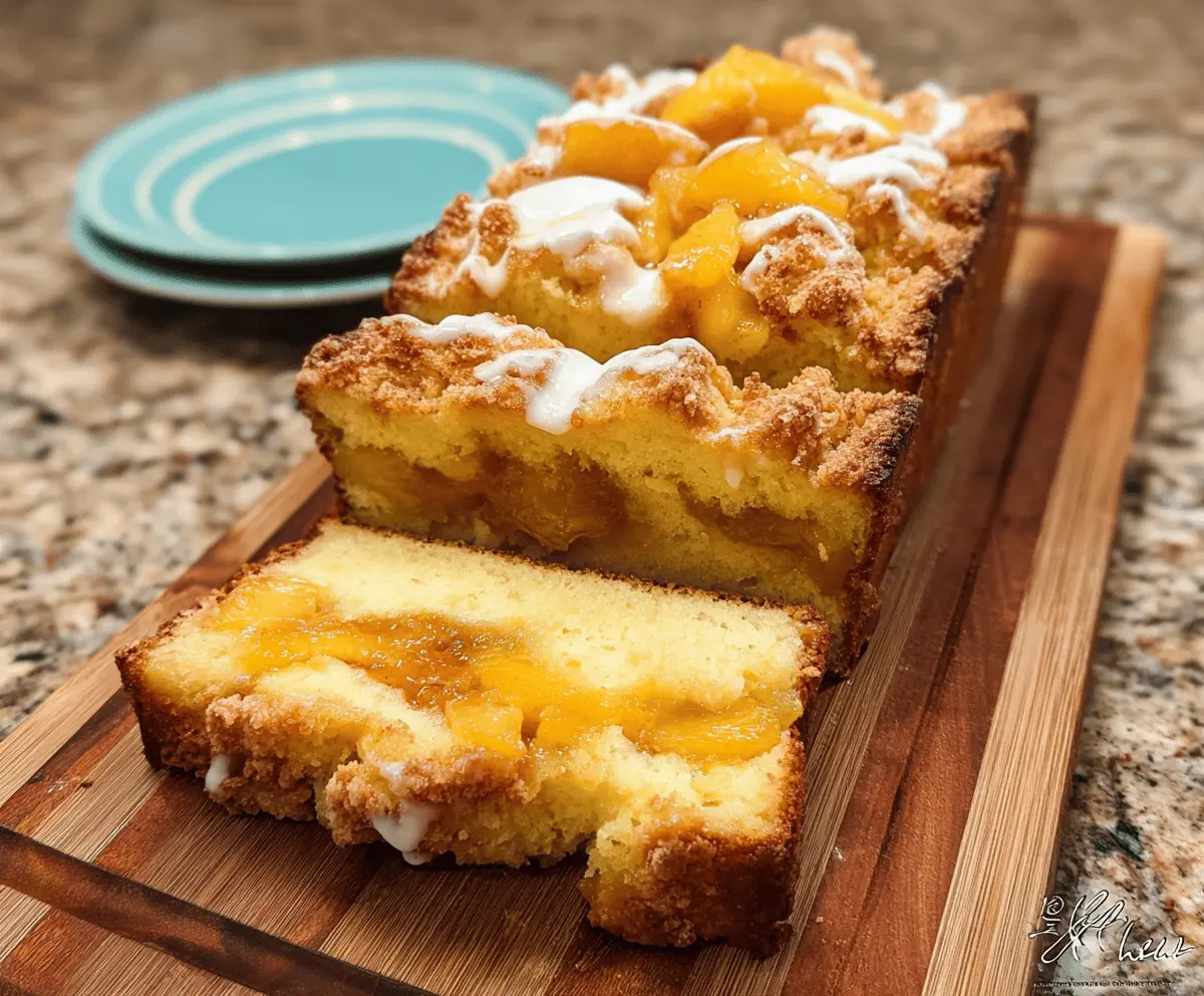 Easy Peach Cobbler Pound Cake Recipe