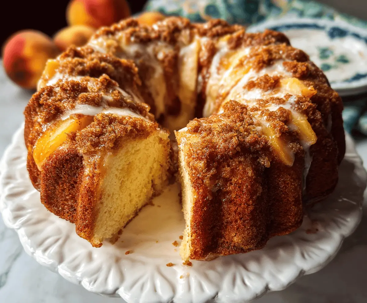 Cream Cheese Peach Cobbler Pound Cake Recipe