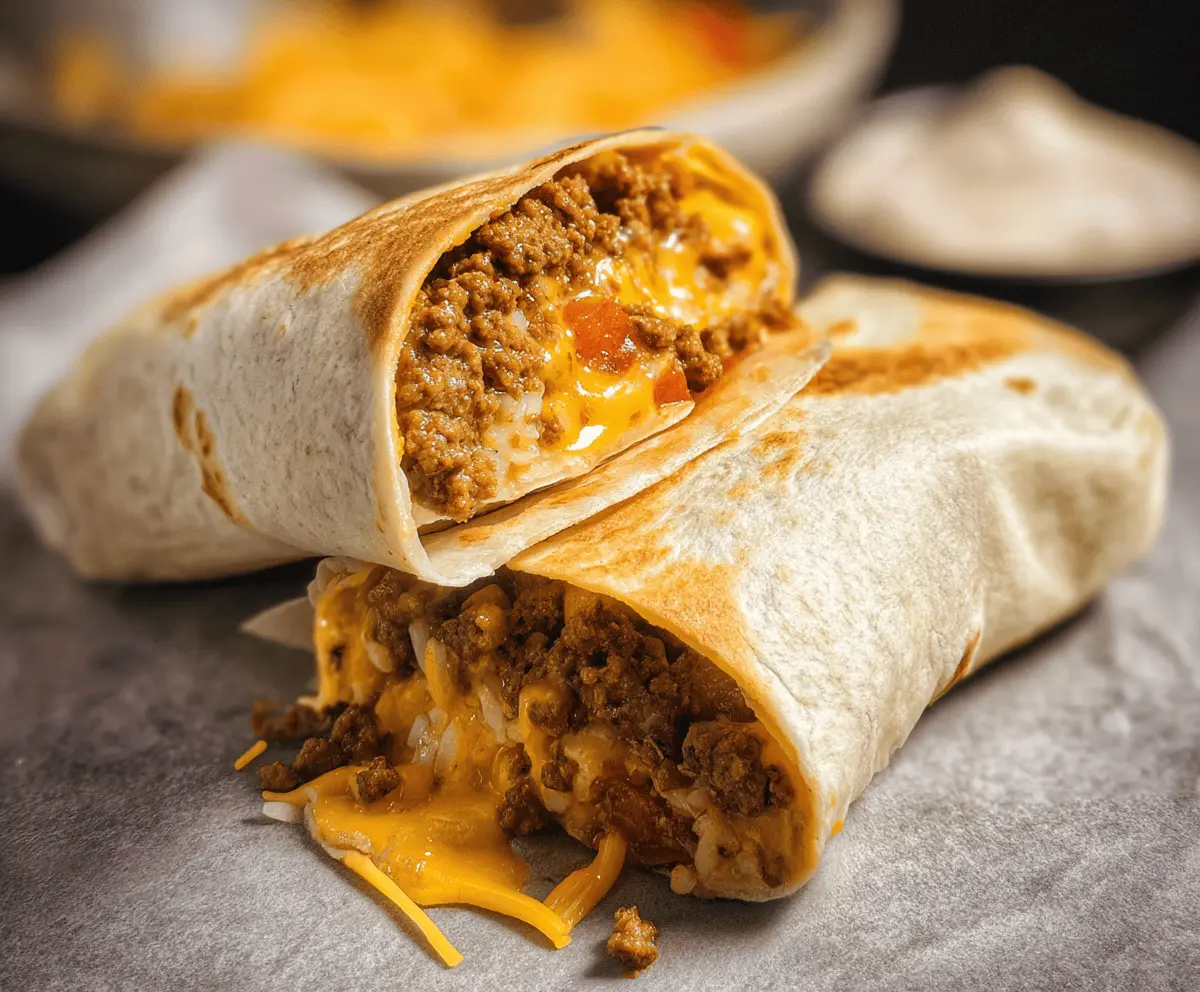Easy Taco Bell Style Beefy Melt Burrito Recipe