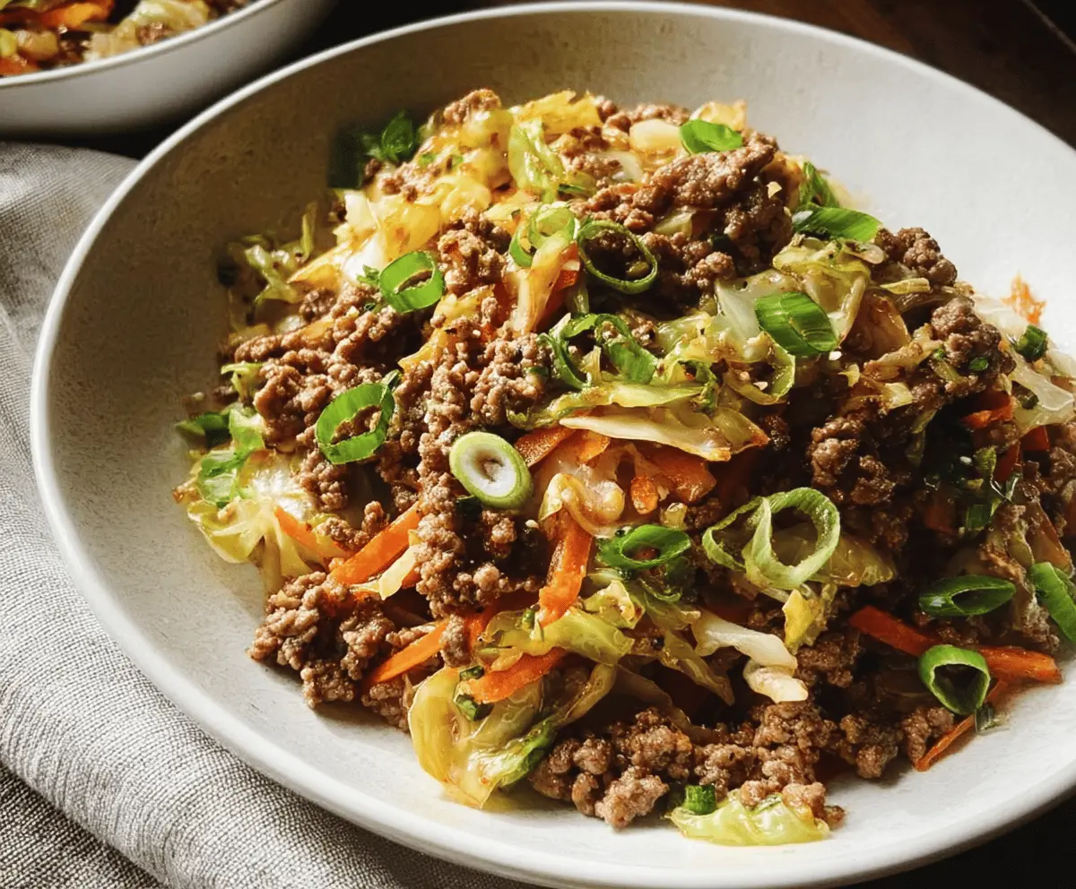 Easy Low-Carb Mongolian Beef and Cabbage Recipe