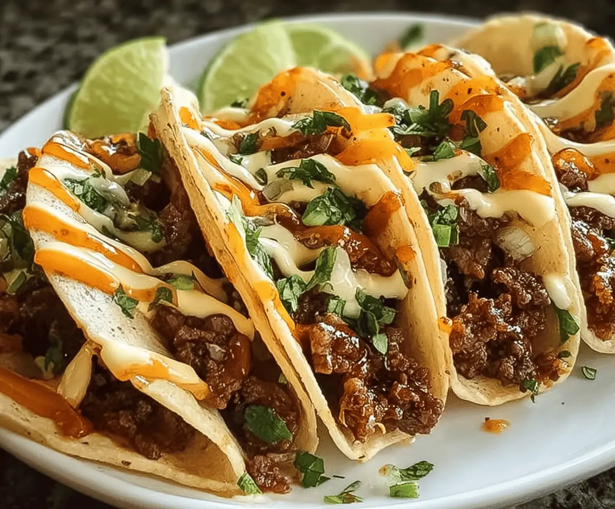 Garlic Butter Honey BBQ Beef Tacos Recipe