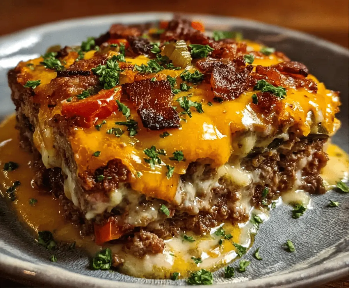 Cheesy Loaded Meatloaf Casserole with Veggies