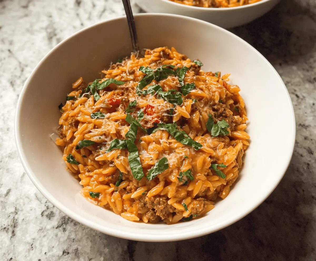 Savory Ground Beef Orzo Dinner Recipe