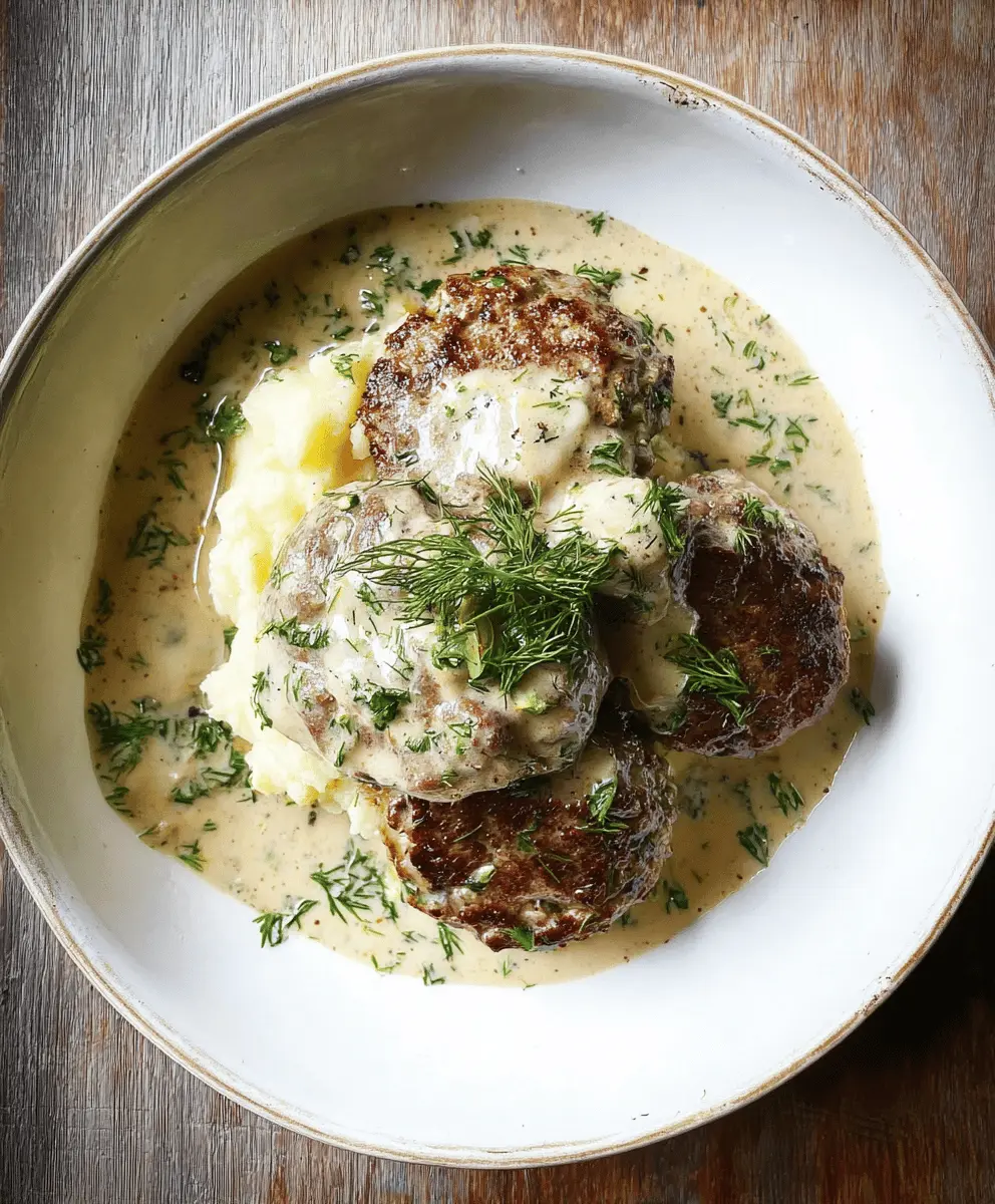Creamy Dill Hamburger Steaks Recipe