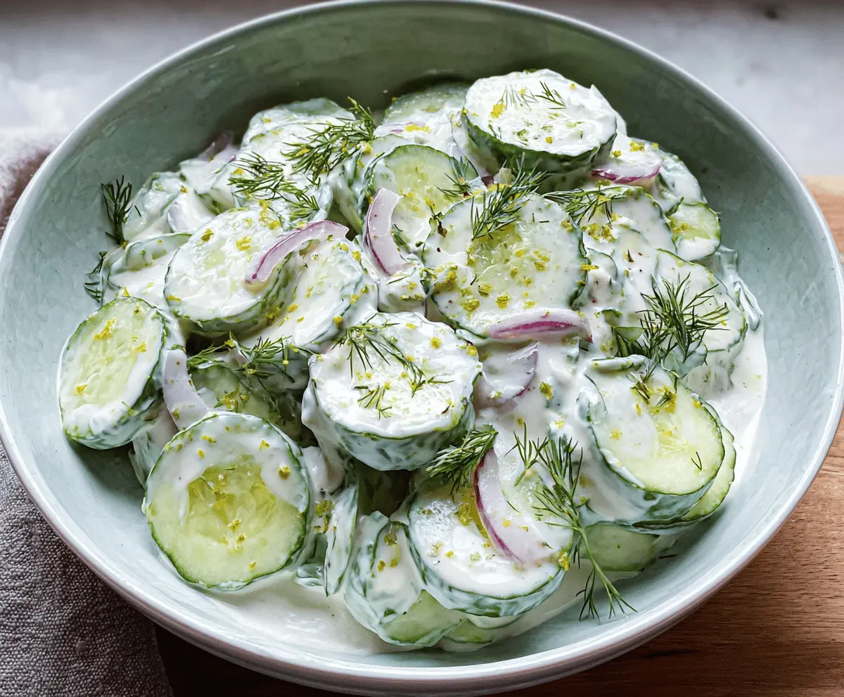 Easy Creamy Cucumber Salad Recipe