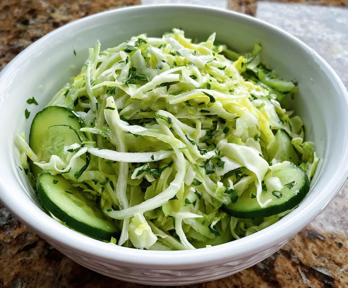 Fresh Green Cabbage and Cucumber Salad Recipe