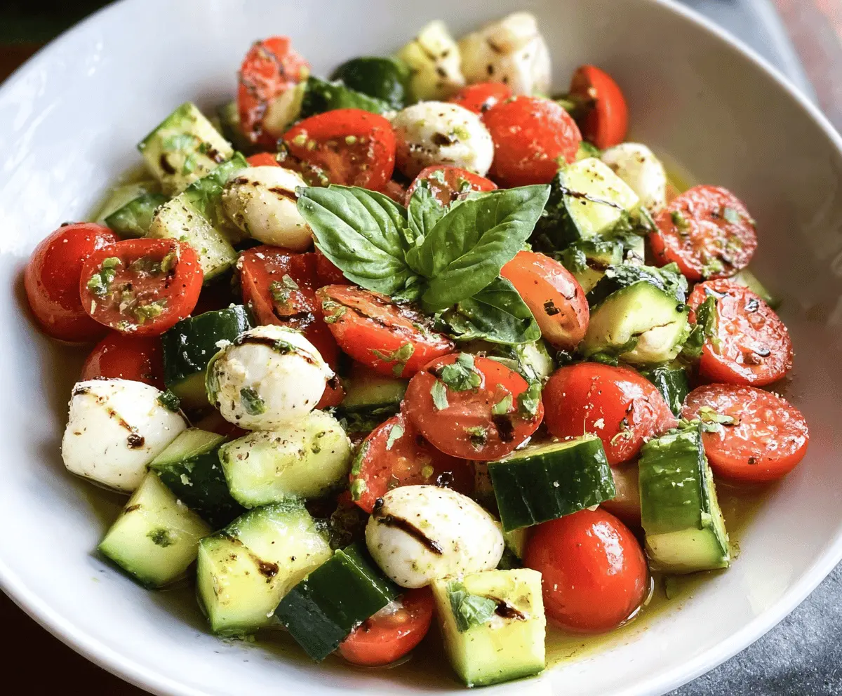 Refreshing Easy Cucumber Caprese Salad Recipe