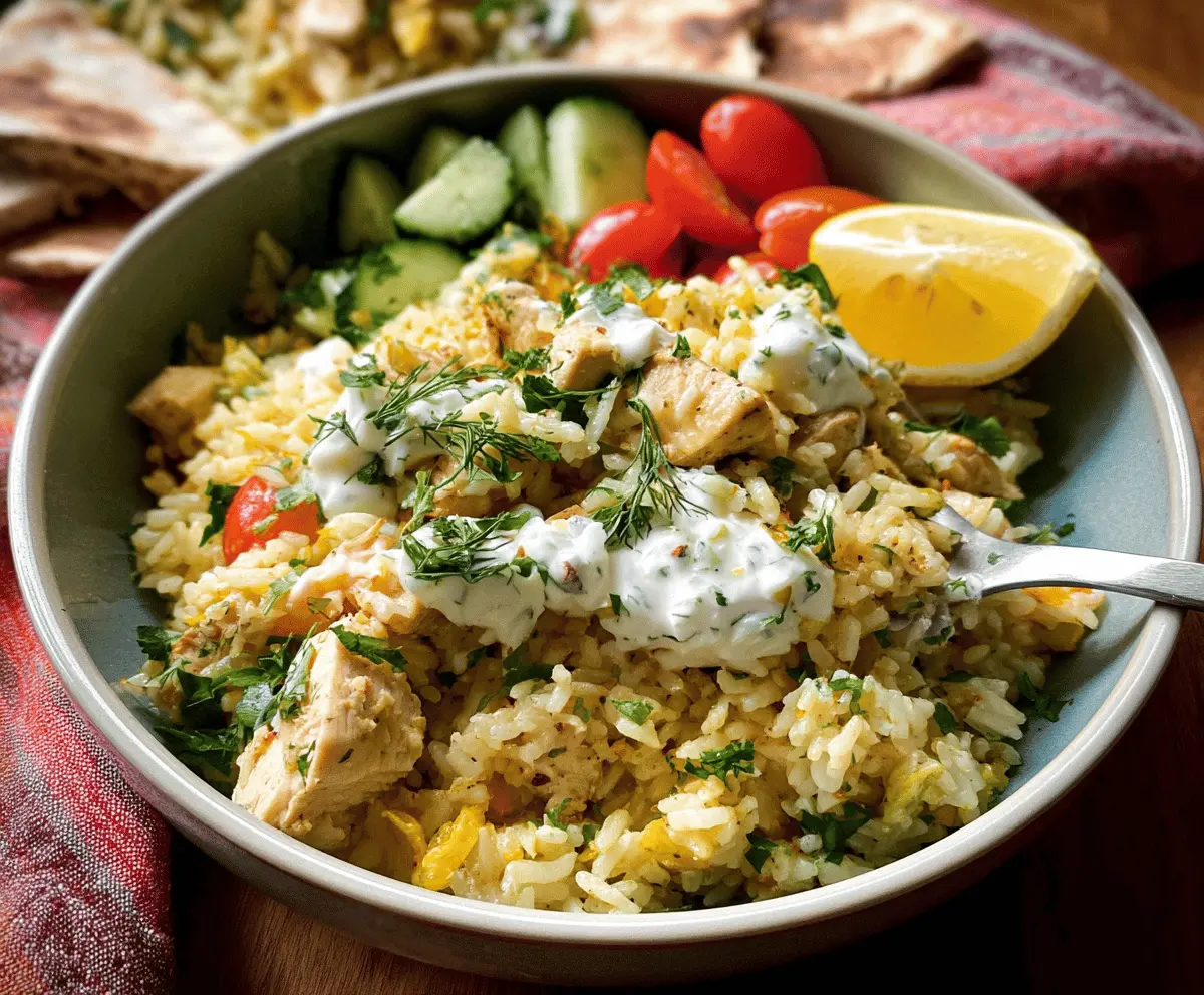 Easy Dump and Bake Chicken Tzatziki Rice Recipe