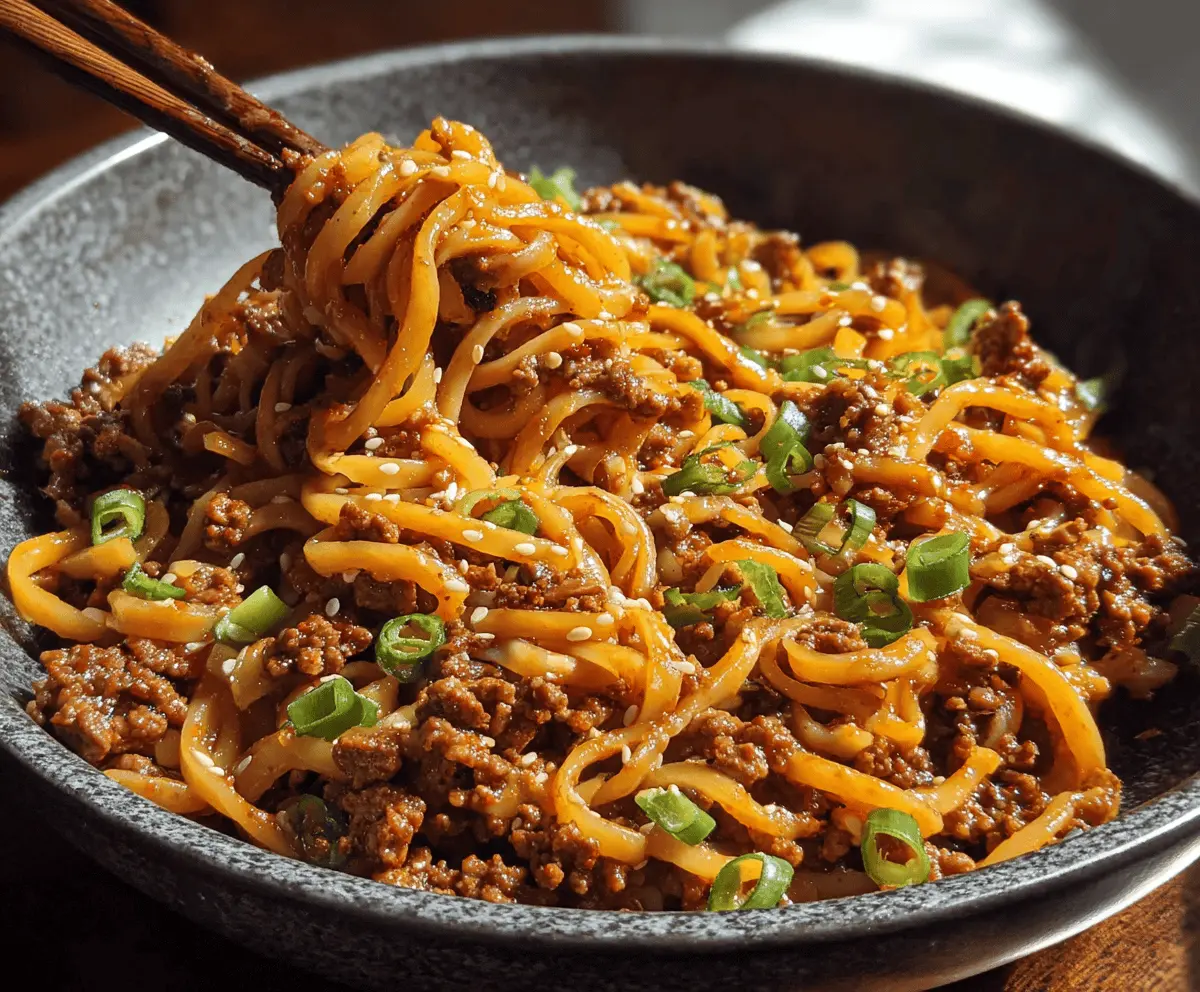 Easy Mongolian Ground Beef Noodles Recipe