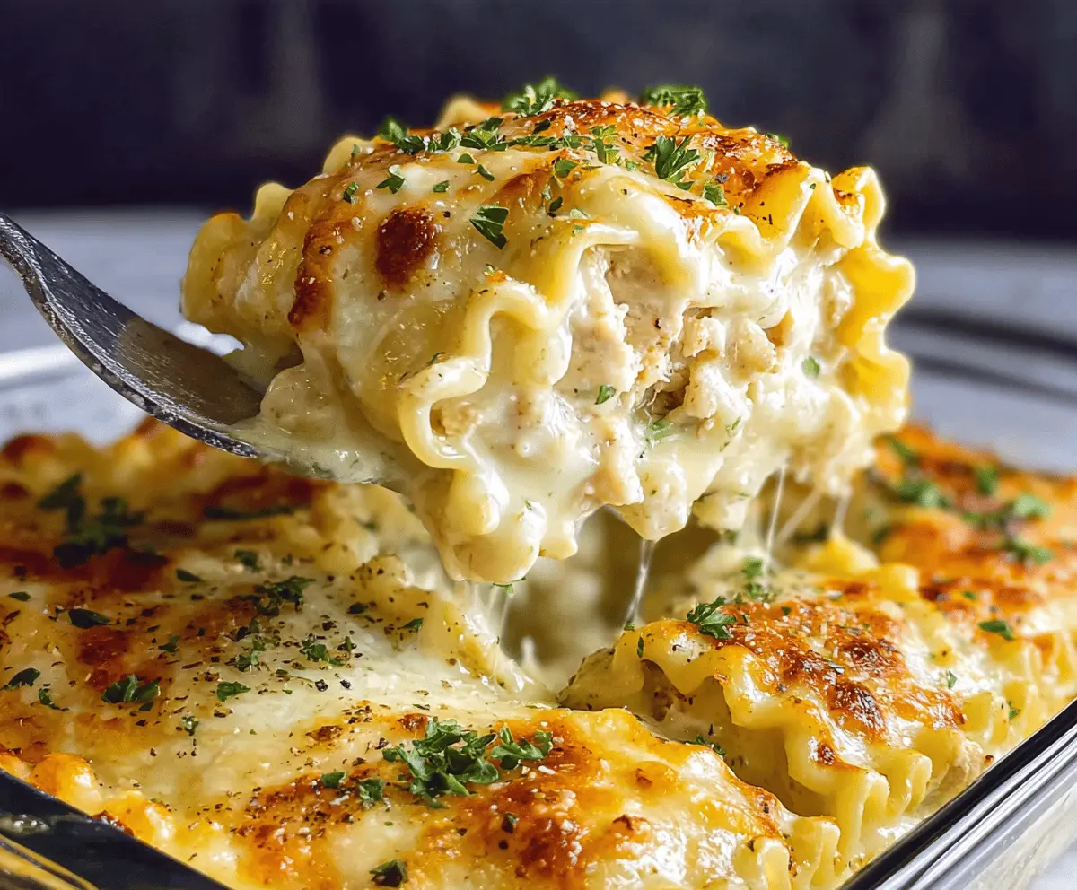 Cheesy Chicken Alfredo Lasagna Rolls Recipe