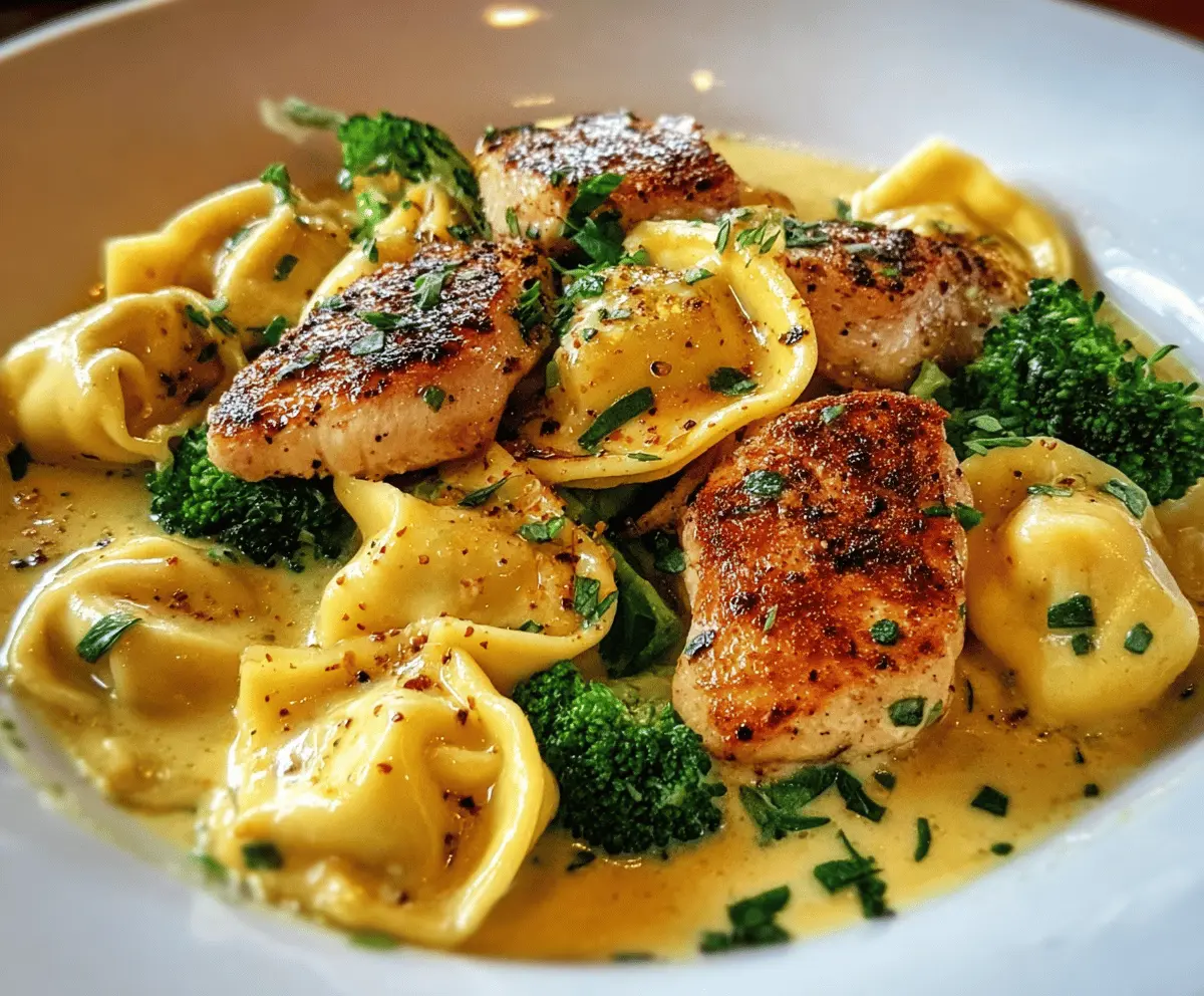 Creamy Garlic Parmesan Chicken Tortellini With Broccoli