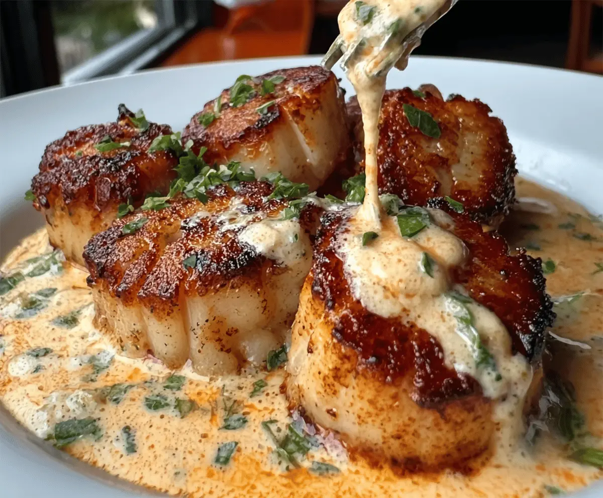 Seared Scallops with Creamy Spicy Cajun Sauce