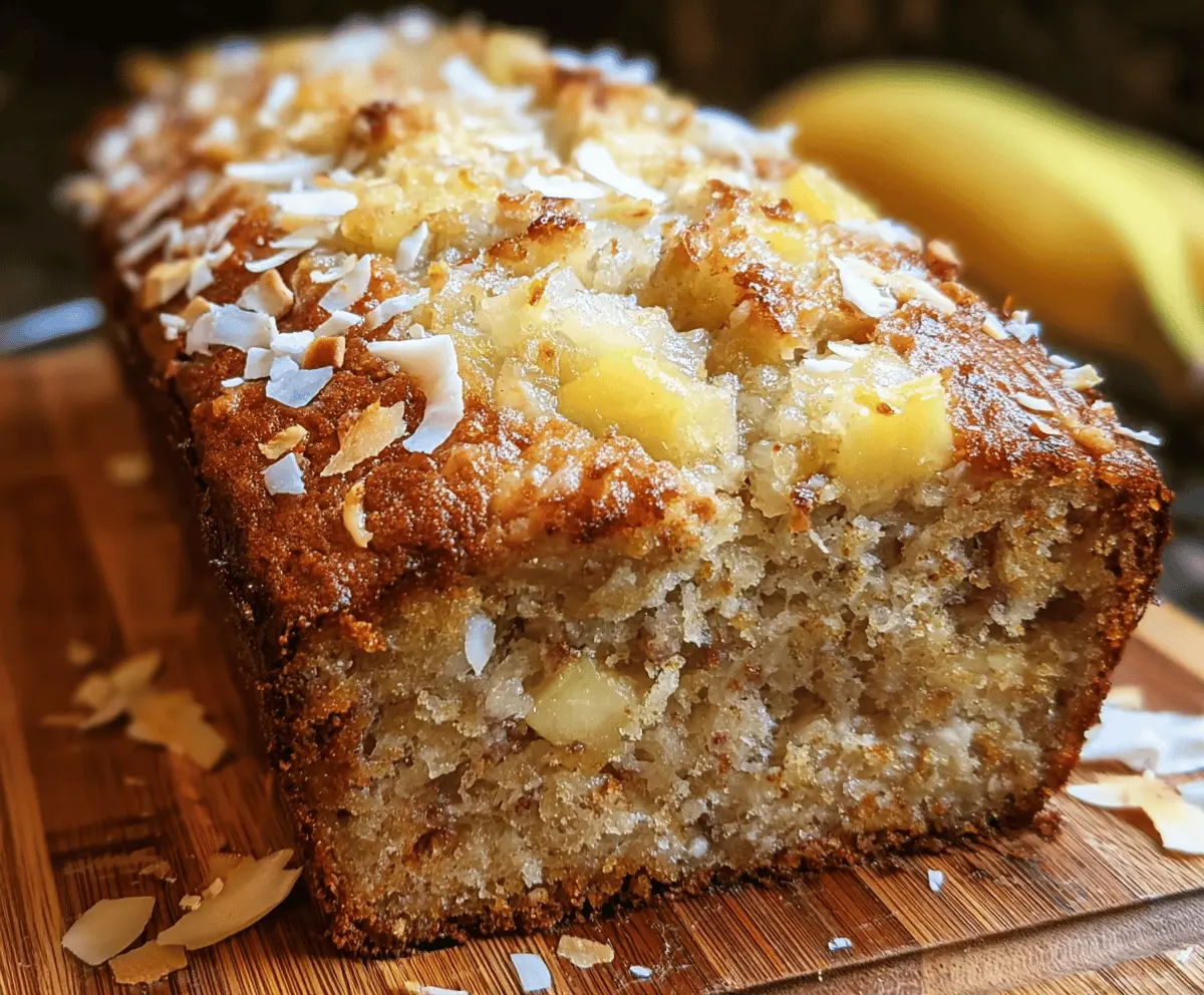 Tropical Hawaiian Banana Bread With Coconut & Pineapple