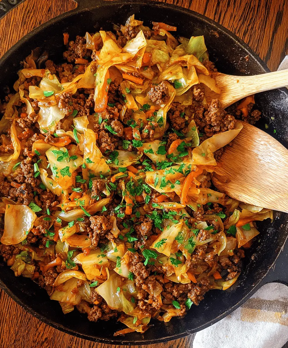 Easy Ground Beef and Cabbage Skillet Dinner Recipe