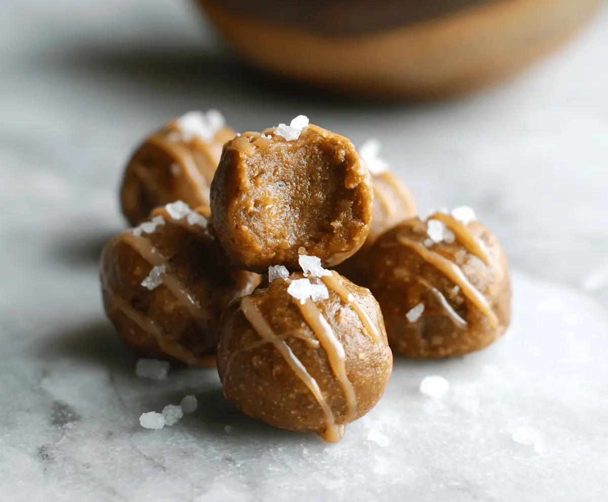 Delicious salted caramel pumpkin protein balls on a white plate, perfect healthy snack with pumpkin, protein powder, and caramel flavor