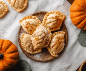 Mini Pumpkin Hand Pies with golden crust and spiced pumpkin filling, perfect for fall desserts.
